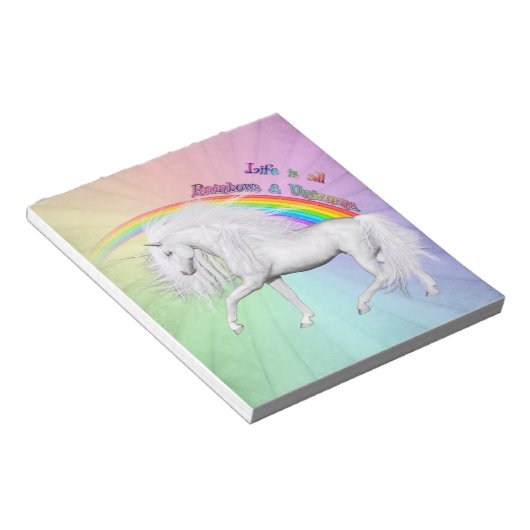 Rainbogen en Unicorns Notitieblok (Schuin)