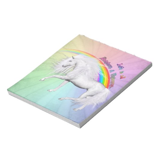 Rainbogen en Unicorns Notitieblok (Linkerzijde)
