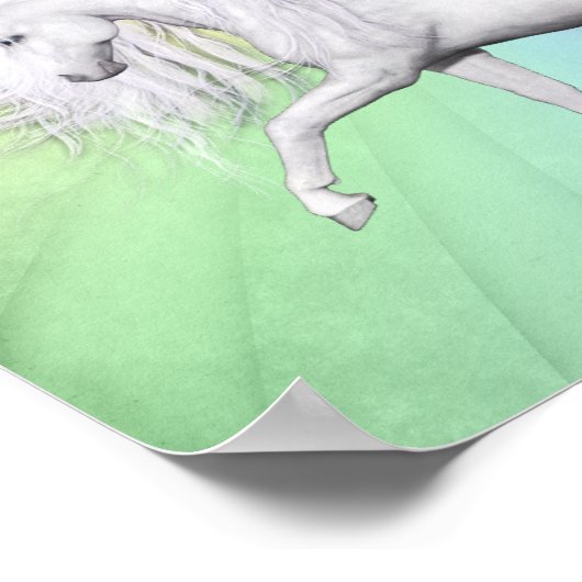 Rainbogen en Unicorns Poster (Hoek)