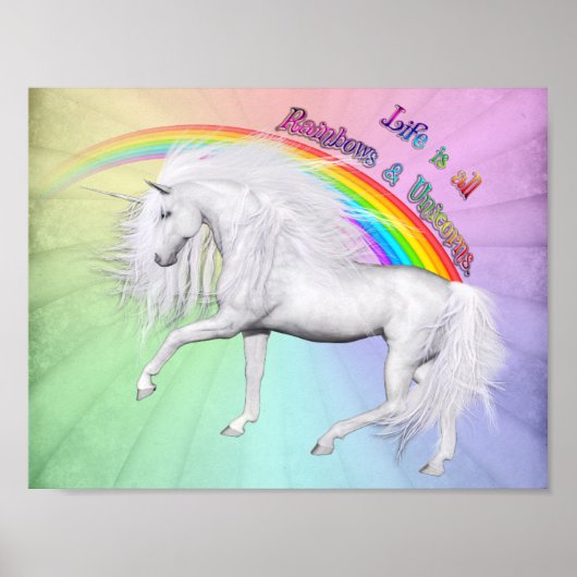 Rainbogen en Unicorns Poster (Voorkant)