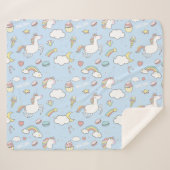 Rainbogen en Unicorns Sherpa Deken (Voorkant (horizontaal))