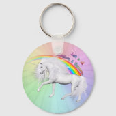 Rainbogen en Unicorns Sleutelhanger (Voorkant)