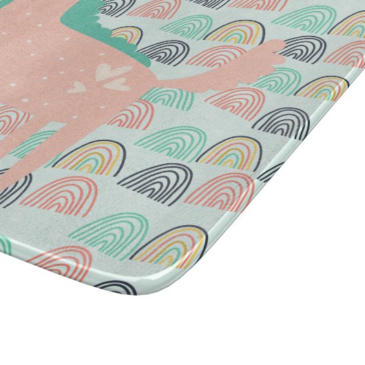 Rainbogen en Unicorns Snijplank (Hoek)