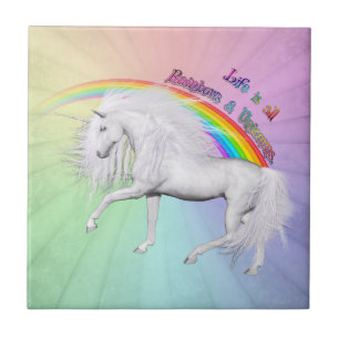Rainbogen en Unicorns Tegeltje