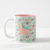 Rainbogen en Unicorns Tweekleurige Koffiemok (Links)