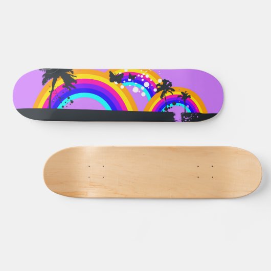 Rainbogen en vlinderbloemskateboard persoonlijk skateboard (Horizontaal)