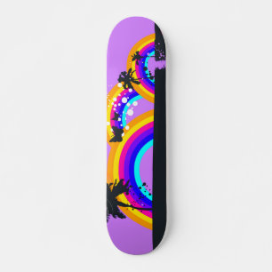 Rainbogen en vlinderbloemskateboard persoonlijk skateboard