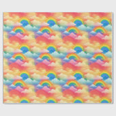 Rainbogen en wolken cadeaupapier (Vlak)