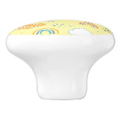 Rainbogen en wolken keramische knop (Zijkant)