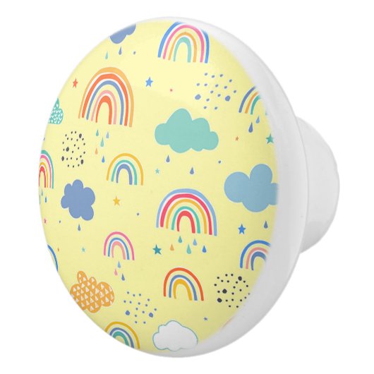 Rainbogen en wolken keramische knop (Rechts)