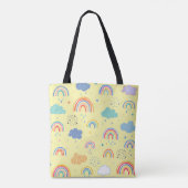 Rainbogen en wolken tote bag (Achterkant)