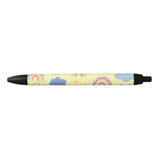 Rainbogen en wolken zwarte inkt pen (Voorkant)