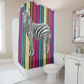 Rainbogen en Zebras Douchegordijn (In situ)