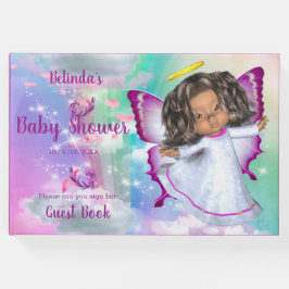 Rainbogen, fluffy clouds en Butterfly Baby Girl Gastenboek
