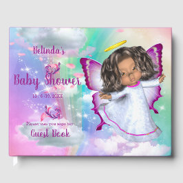 Rainbogen, fluffy clouds en Butterfly Baby Girl Gastenboek