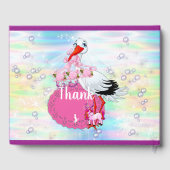 Rainbogen, fluffy clouds en Butterfly Baby Girl Gastenboek (Achterkant)