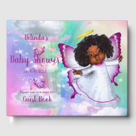 Rainbogen, fluffy clouds en Butterfly Baby Girl Gastenboek