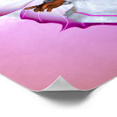 Rainbogen, fluffy clouds en Butterfly Baby Girl Poster (Hoek)