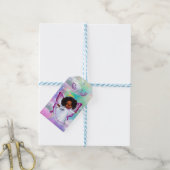 Rainbogen, fluffy clouds en Butterfly Baby Girls Cadeaulabel (Met Touw)
