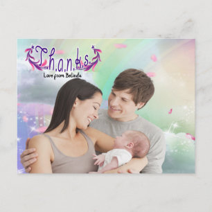 Rainbogen, fluffy clouds en Butterfly Photo Briefk Briefkaart