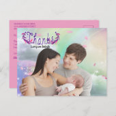 Rainbogen, fluffy clouds en Butterfly Photo Briefk Briefkaart (Voorkant / Achterkant)