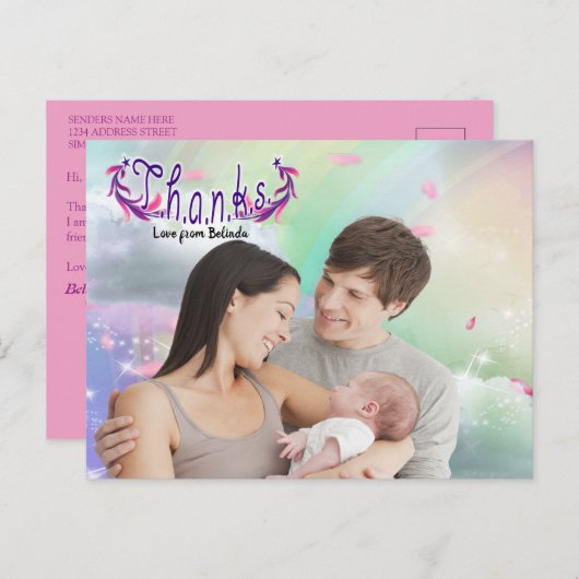 Rainbogen, fluffy clouds en Butterfly Photo Briefk Briefkaart (Voorkant / Achterkant)