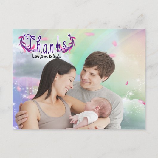 Rainbogen, fluffy clouds en Butterfly Photo Briefk Briefkaart (Voorkant)