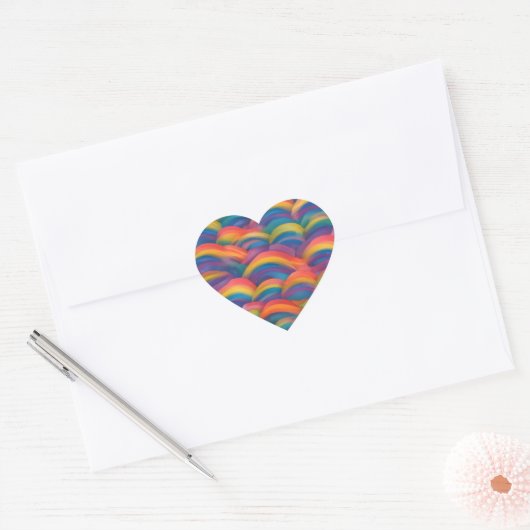 Rainbogen Hart Sticker (Envelop)