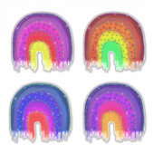 Rainbogen met kralen en titels ingesteld sticker (Voorkant)