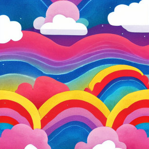 Rainbogen met leggings van wolken