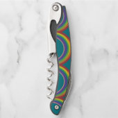 Rainbogen op blauwe leisteen kurkentrekker (Voorkant)