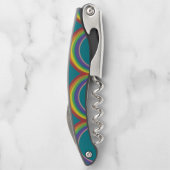 Rainbogen op blauwe leisteen kurkentrekker (Achterkant)