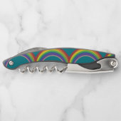Rainbogen op blauwe leisteen kurkentrekker (Achterkant)