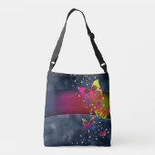 Rainbogen op Butterflies Crossbody Tas (Achterkant)