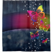 Rainbogen op Butterflies Douchegordijn (Voorkant)