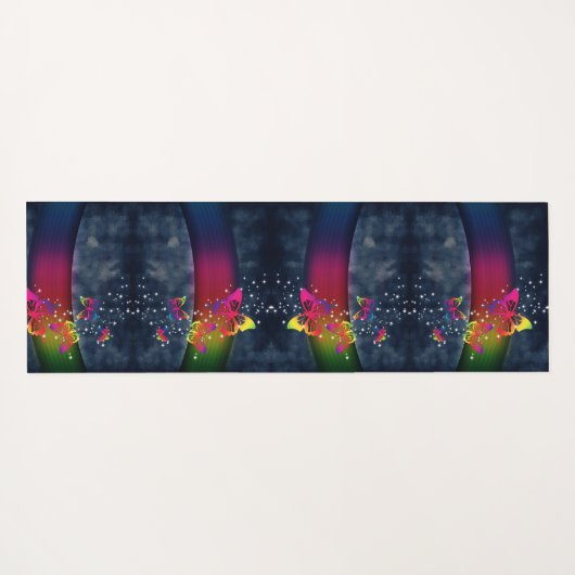 Rainbogen op Butterflies Yogamat (Achterkant (horizontaal))