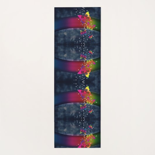 Rainbogen op Butterflies Yogamat (Achterkant)