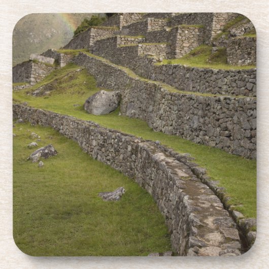 Rainbogen over de landbouwterrassen, Machu Bier Onderzetter (Voorkant)