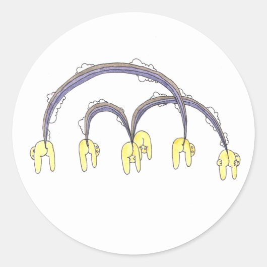 Rainbogen Ronde Sticker (Voorkant)