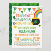 Rainbogen, shamrocken en goudkorven kaart (Voorkant / Achterkant)