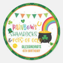 Rainbogen, shamrocks en potten van goudSticker