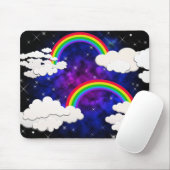 Rainbogen, sterren en wolken in een Night Sky Muismat (Met muis)