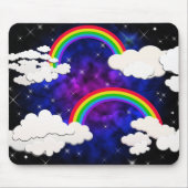 Rainbogen, sterren en wolken in een Night Sky Muismat (Voorkant)