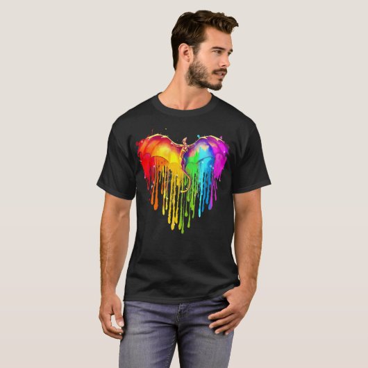 Rainbogen tekenen het hart van de bt-galg t-shirt (Voorkant volledig)