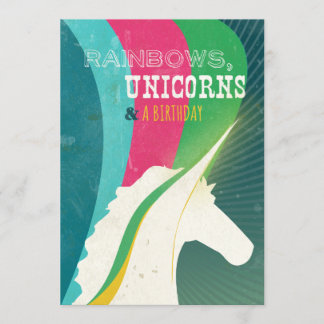 Rainbogen, Unicorn en een verjaardag! Kaart