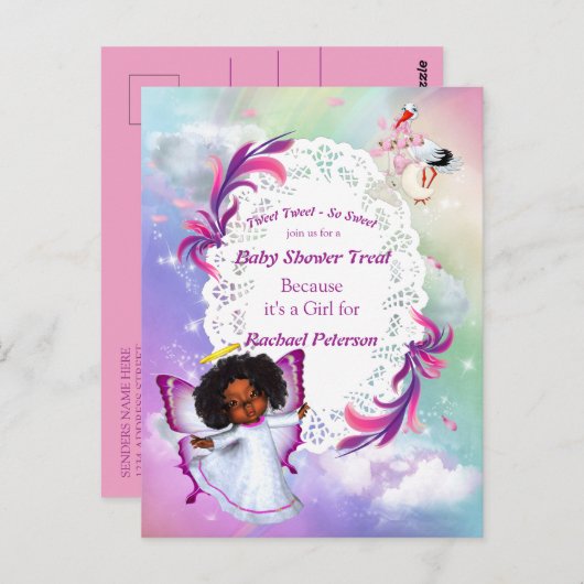 Rainbogen, vloeiende wolken en vlindervliegers, Ba Briefkaart (Voorkant / Achterkant)