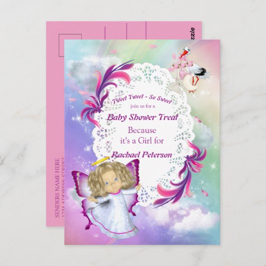 Rainbogen, vloeiende wolken en vlindervliegers, Ba Briefkaart (Voorkant / Achterkant)