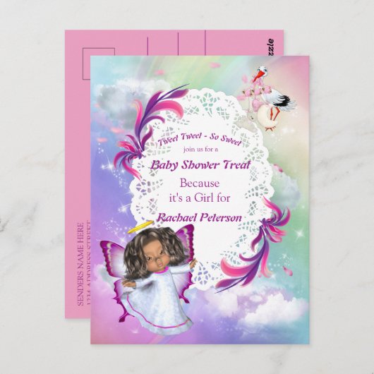 Rainbogen, vloeiende wolken en vlindervliegers, Ba Briefkaart (Voorkant / Achterkant)