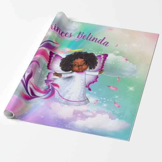 Rainbogen, wolken uit vloeisel, Baby shower van st Cadeaupapier (Uitgerold)