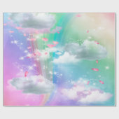 Rainbogen, wolken uit vloeisel, Baby shower van st Cadeaupapier (Vlak)